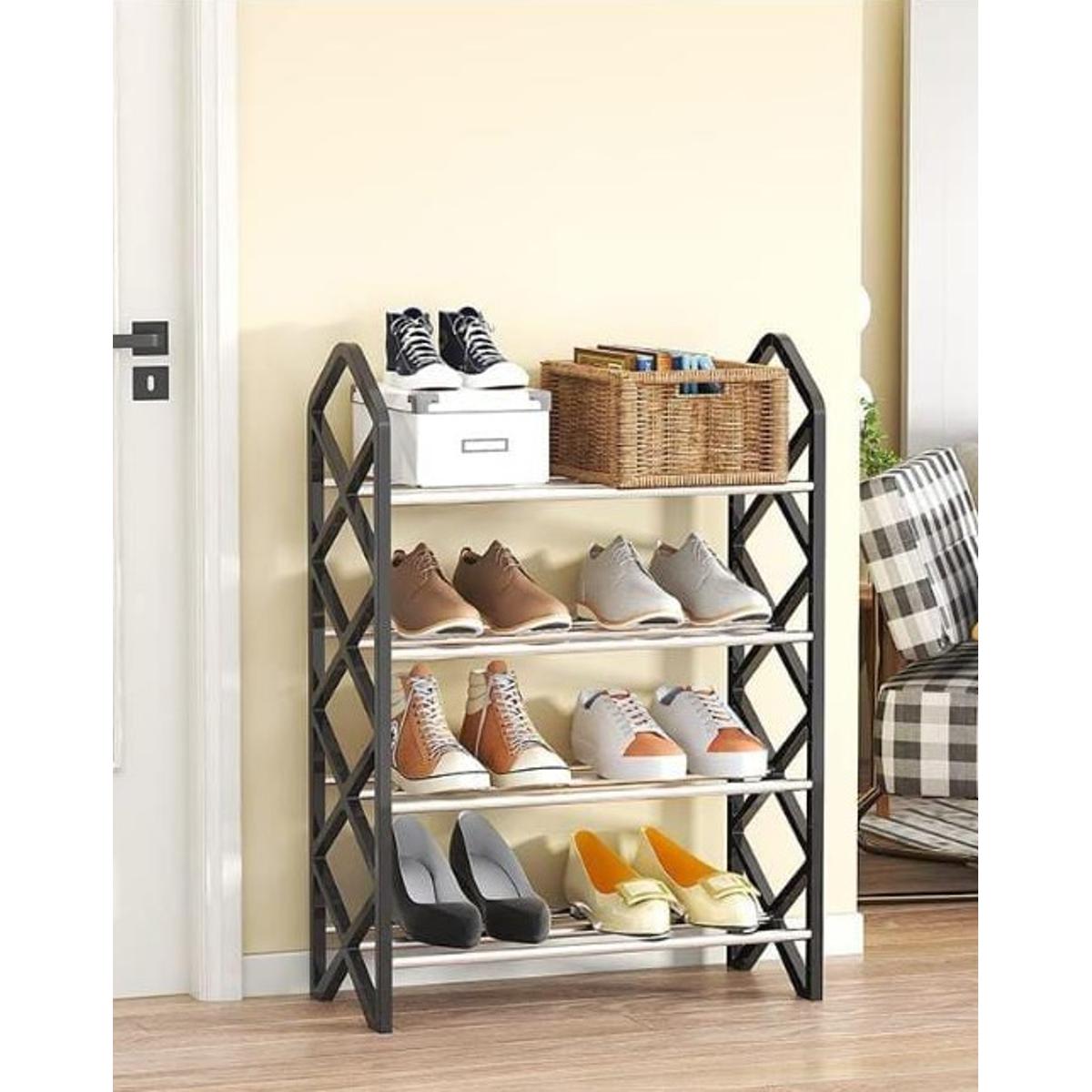 4Layer X-Shaped Shoe Rack