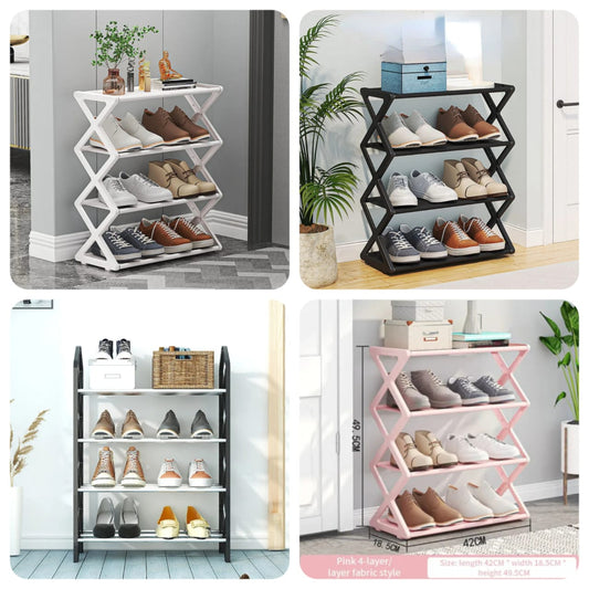 4Layer X-Shaped Shoe Rack